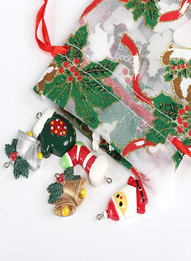 Naler 20PCS Christmas Organza Jewelry Candy Drawstring Gift Bags Xmas Decoration New Year Holiday Design - Image 5